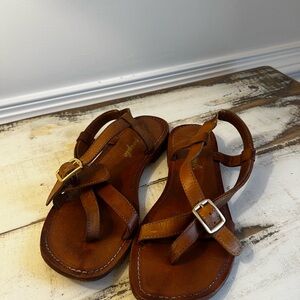 Free People Brown Leather Sandals